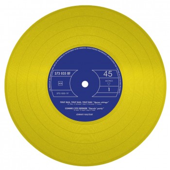 Johnny Hallyday - 45 Tours - Tout Bas, Tout Bas, Tout Bas - EP Pochette Danoise (Vinyle Jaune) 