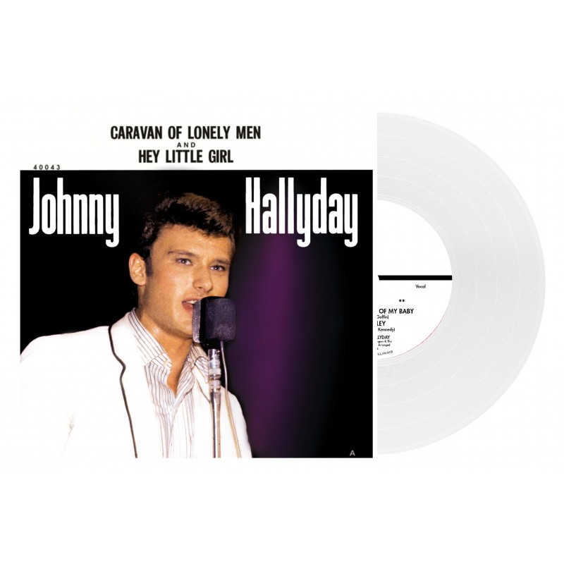 Johnny Hallyday - 45 Tours - Caravan Of Lonely Men - EP Pochette Américaine (Vinyle Blanc) 