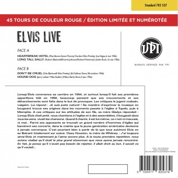 Elvis Presley - 45 Tours - The Signature Collection N°04 - Live (Vinyle Rouge)