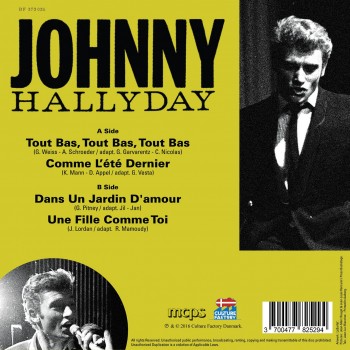 Johnny Hallyday - Tout Bas, Tout Bas, Tout Bas - EP Pochette Danoise