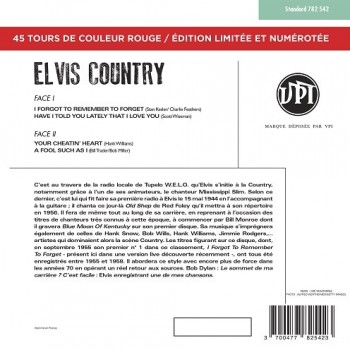 Elvis Presley - 45 Tours - The Signature Collection N°09 - Country (Vinyle Rouge)