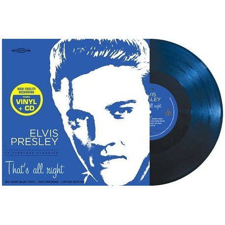 Elvis Presley - 33 Tours - That’s All Right (Vinyle Bleu) + CD Elvis Presley - 33 Tours - That’s All Right (Vinyle Bleu) + CD