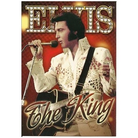 Elvis Carte Postale The King Red Background