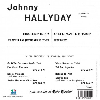 Johnny Hallyday - CD - L'idole Des Jeunes - EP Pochette Italienne