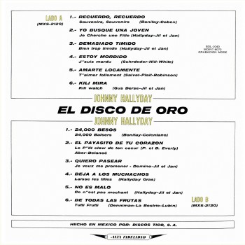 CD - Johnny Hallyday - Made In Mexique - El Disco De Oro