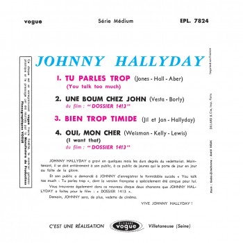 Johnny Hallyday - EP N°05 - Tu Parles Trop  