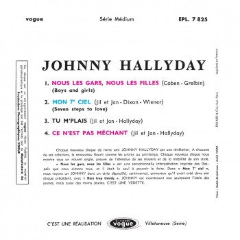 Johnny Hallyday - EP N°06 - Nous Les Gars, Nous Les Filles
